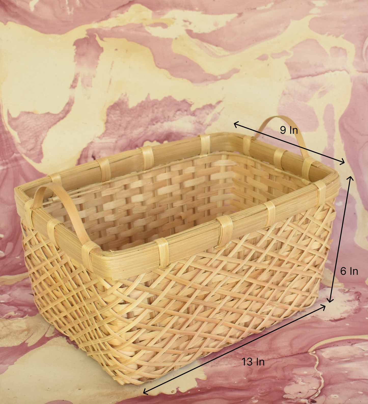 Bamboo Multi Purpose Storage Basket | With Handle
