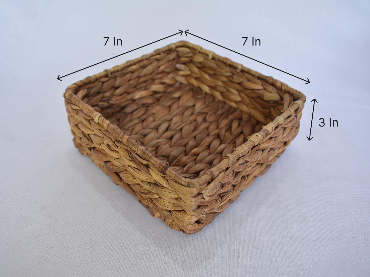 Water Hyacinth Storage Basket | Small Size | Square Shape