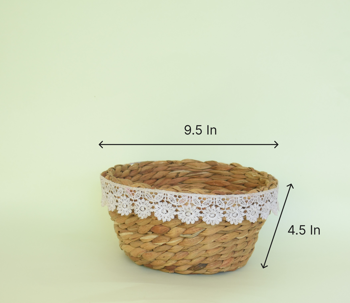 Water Hyacinth Basket | Round | With Lace