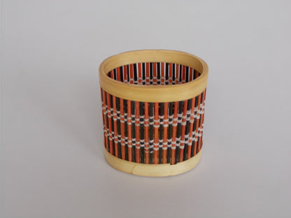 Oval Shaped Bamboo Pen Stand