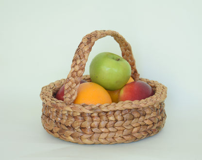 Water Hyacinth Fruit Basket | With Handle