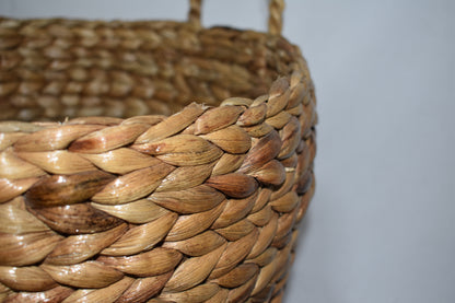 Water Hyacinth Laundry Basket | Medium Size | Round Shape