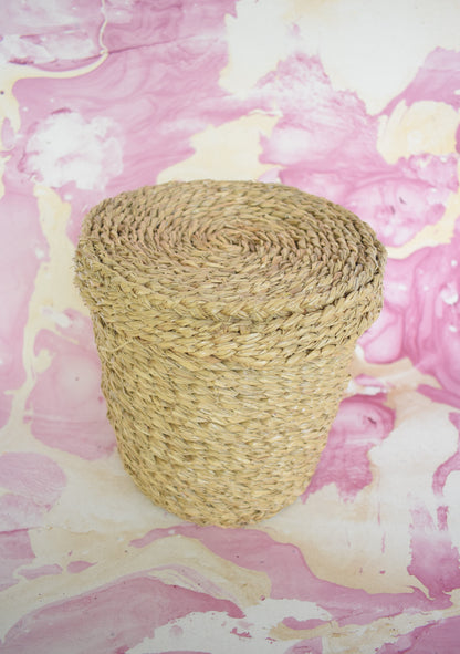 Water Hyacinth Multi Purpose Storage Basket | With Lid