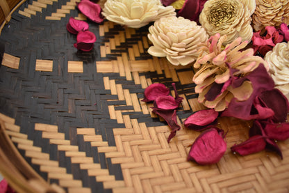 Bamboo Flower Basket | Round Shape | With Handle