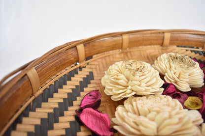 Bamboo Flower Basket | Round Shape | With Handle