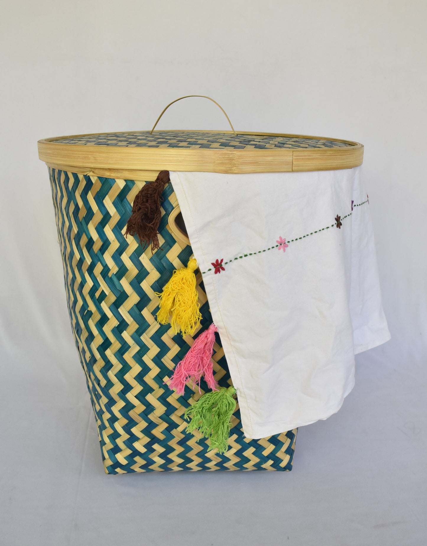 Bamboo Laundry Basket | With Cover | Large Size
