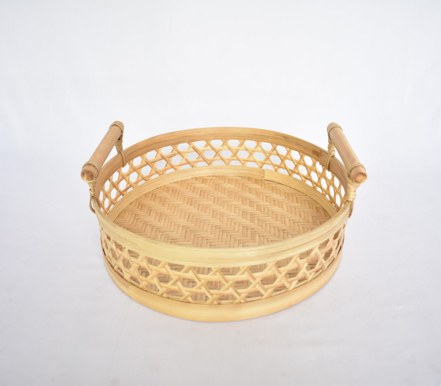 Bamboo Fruit Basket | Round Shape | Hexagon Pattern