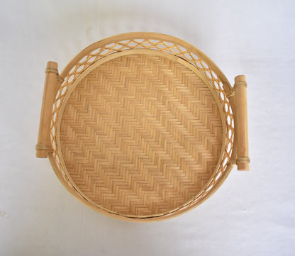 Bamboo Fruit Basket | Round Shape | Hexagon Pattern