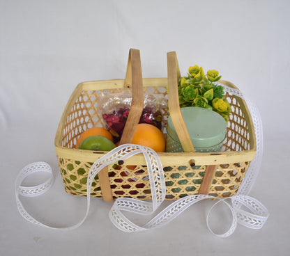 Bamboo Gift Basket | With Handle