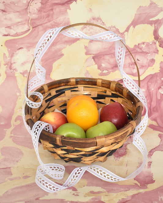 Bamboo Fruit Basket | Round Shape | With Handle