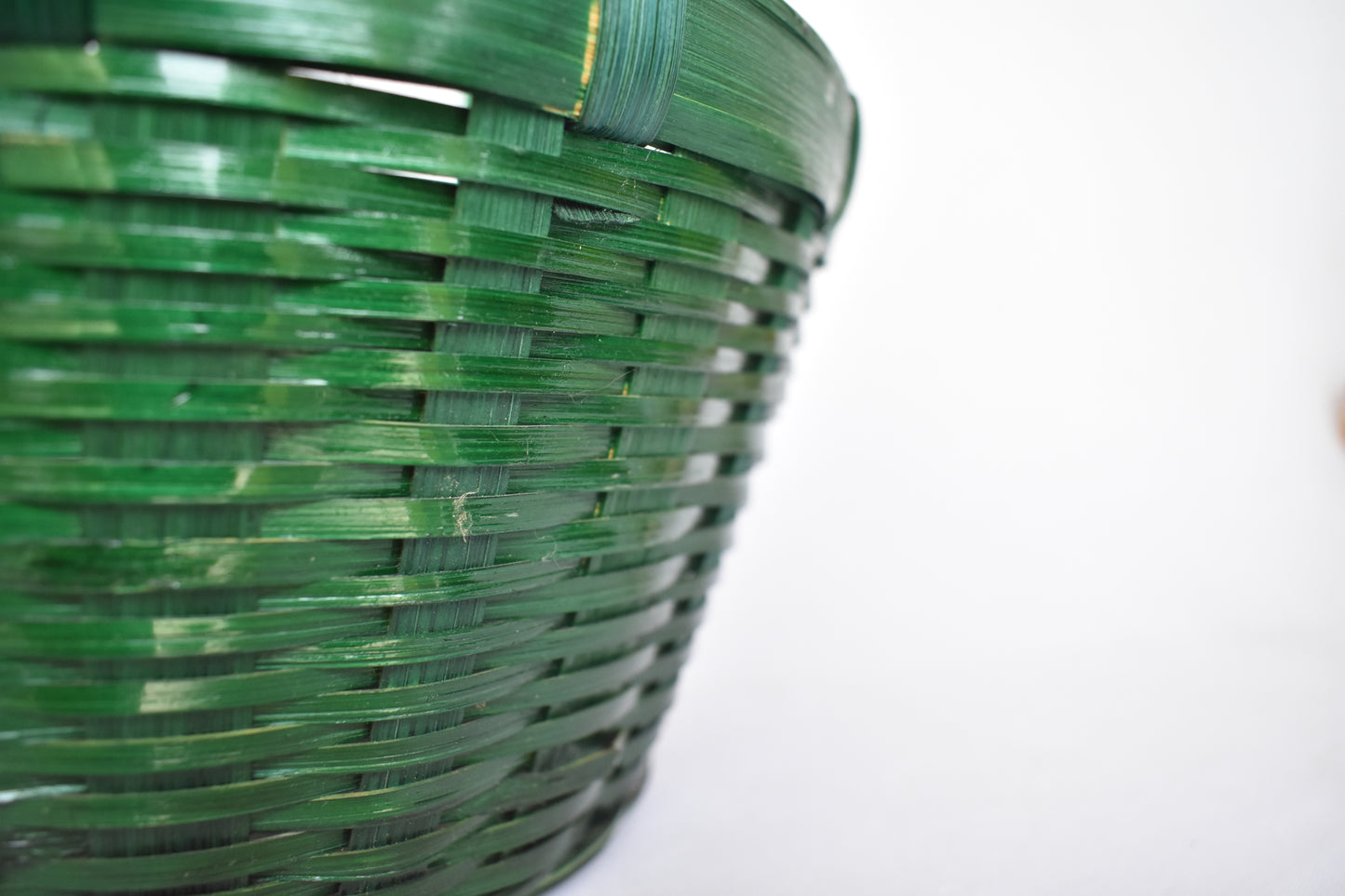 Bamboo Flower Basket | Round Shape | Green Colour