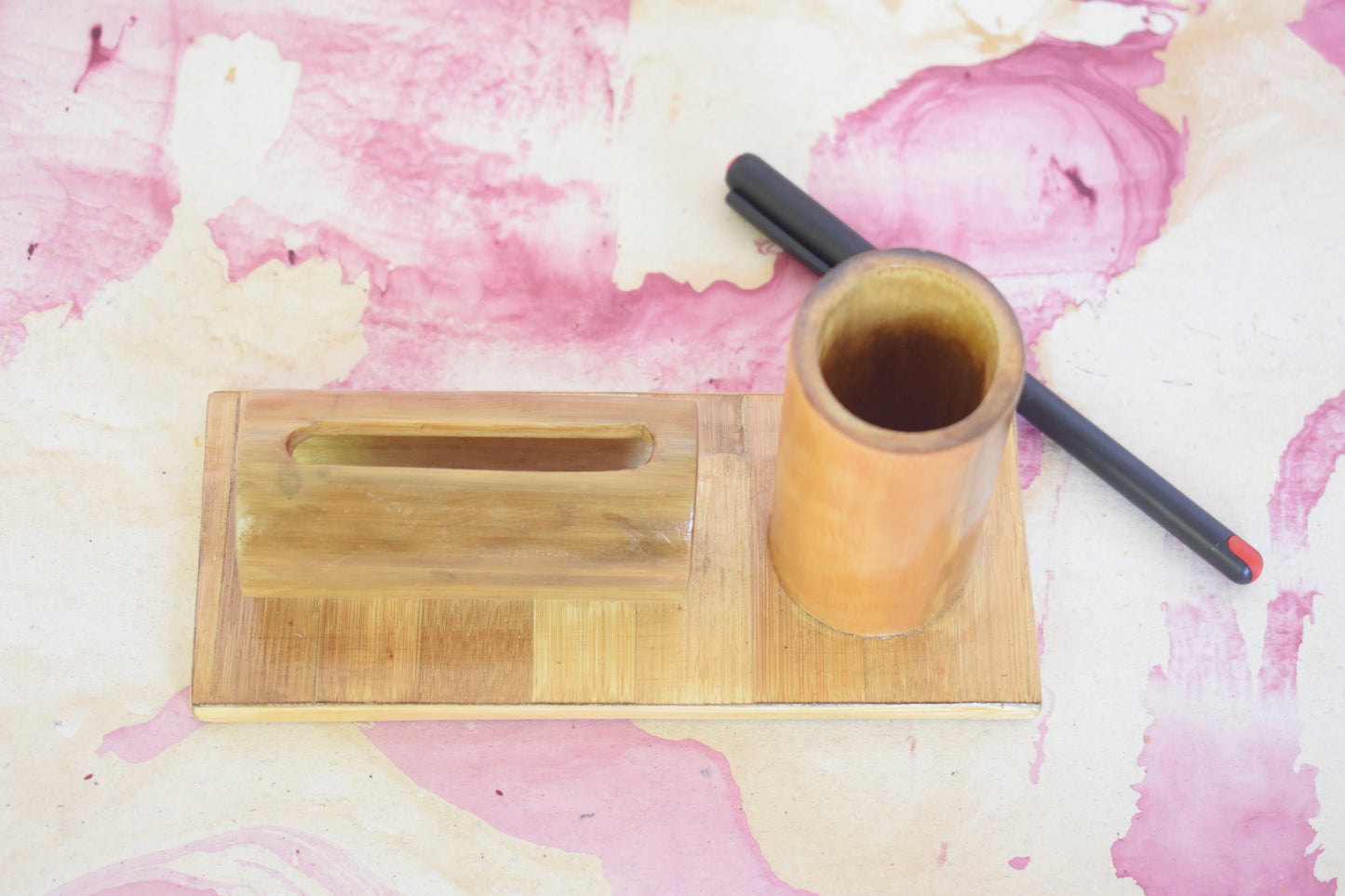 Bamboo Pen Stand & Mobile Holder