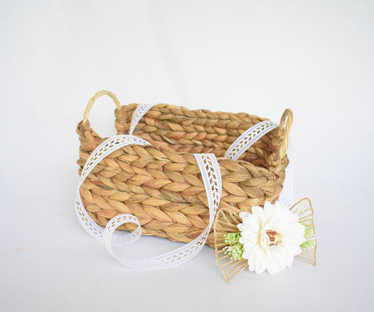 Water Hyacinth Multi Purpose Storage Basket | Round Handle