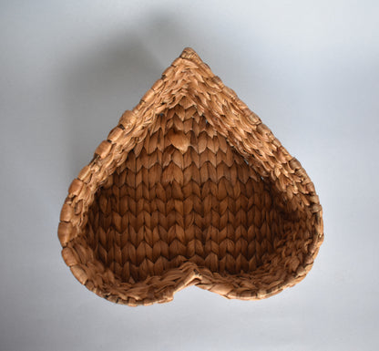 Water Hyacinth Storage Basket | Heart Shape | Small Size