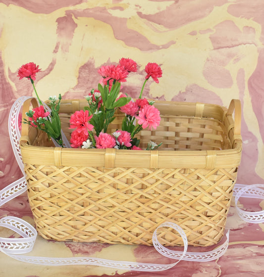 Bamboo Multi Purpose Storage Basket | With Handle