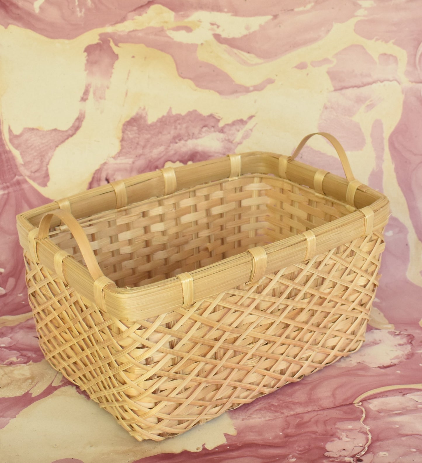 Bamboo Multi Purpose Storage Basket | With Handle
