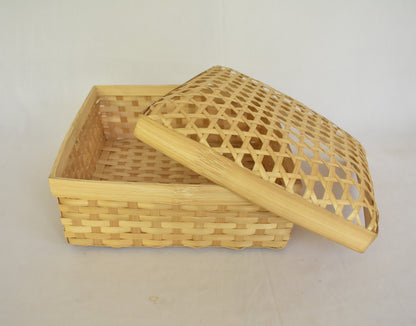 Bamboo Multi Purpose Storage Basket | Square Shape