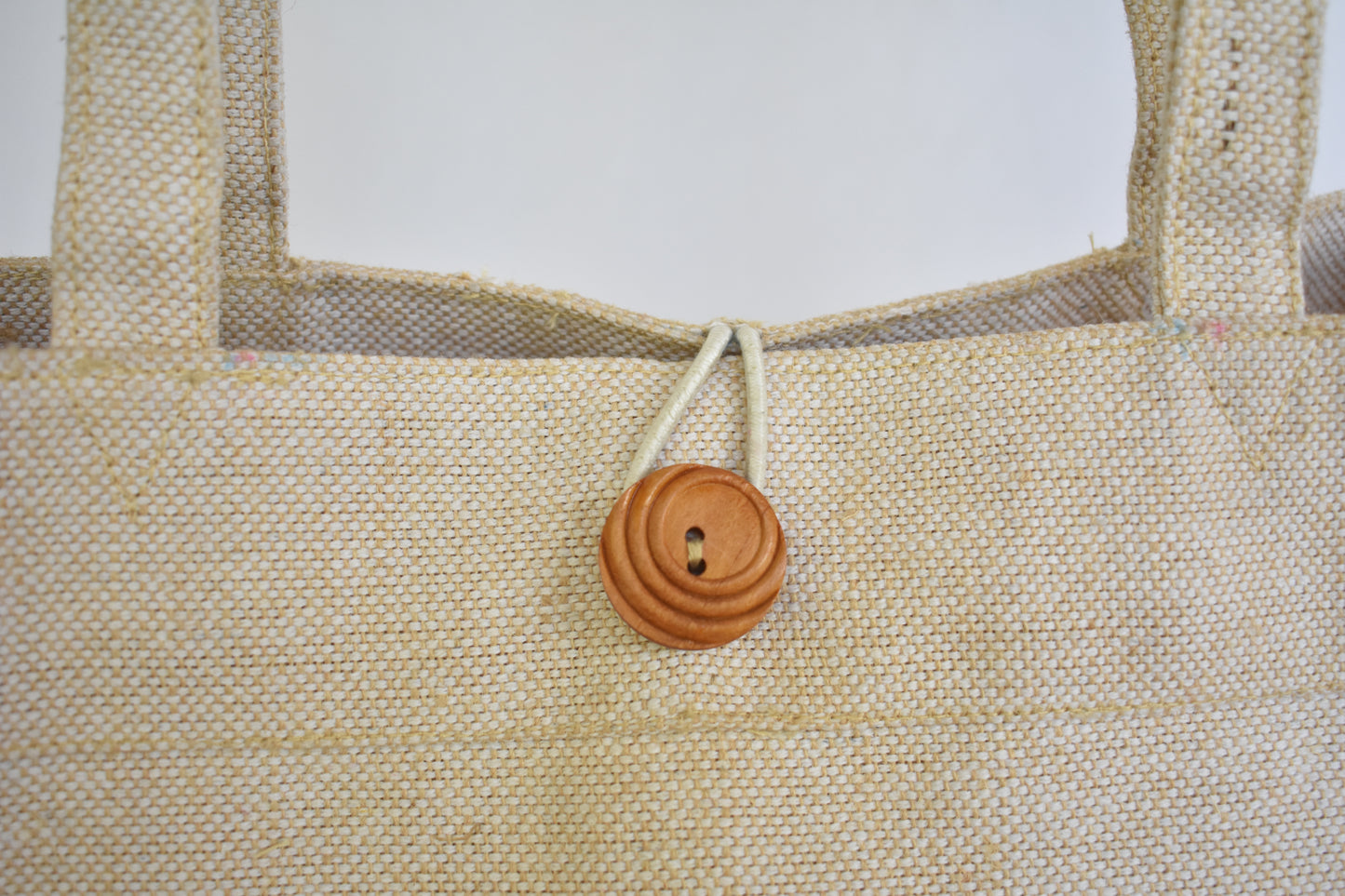 Plain Jute + Cotton Short Handle Tote bag