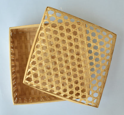 Bamboo Multi Purpose Storage Basket | Square Shape