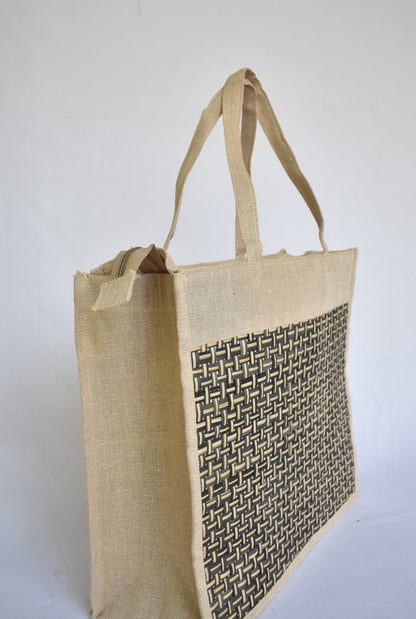 Jute + Bamboo Short Handle Tote Bag