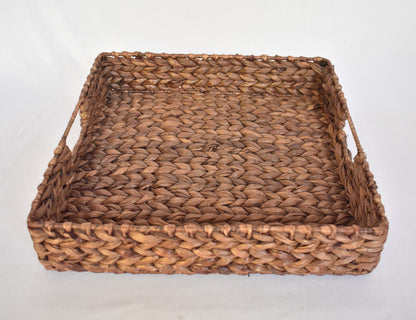 Water Hyacinth Tray | Square Tray | With Handle