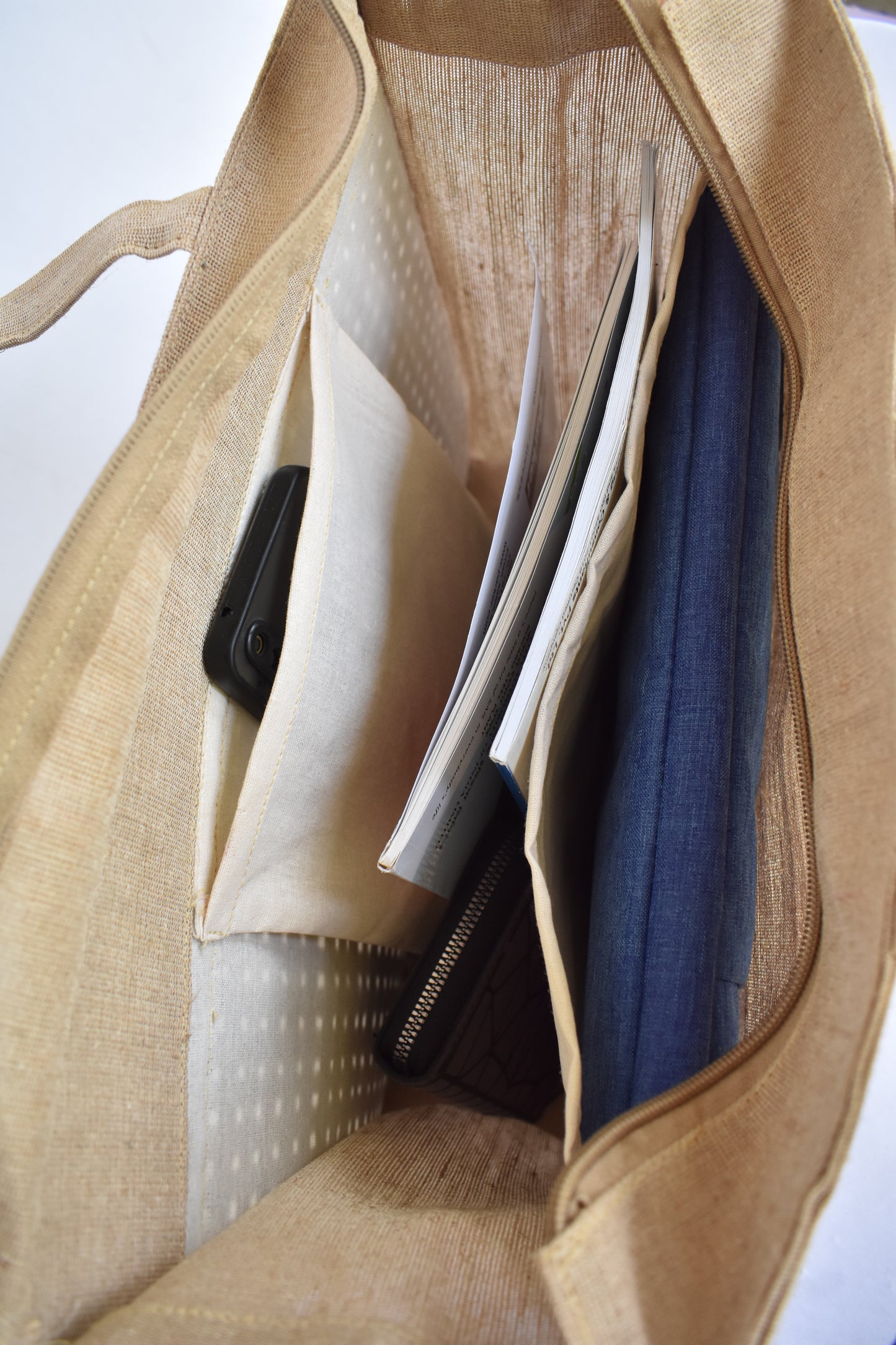 Jute + Bamboo Short Handle Tote Bag