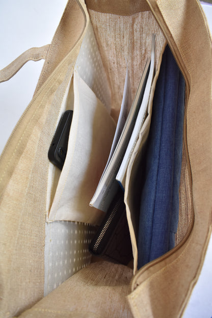 Jute + Bamboo Short Handle Tote Bag