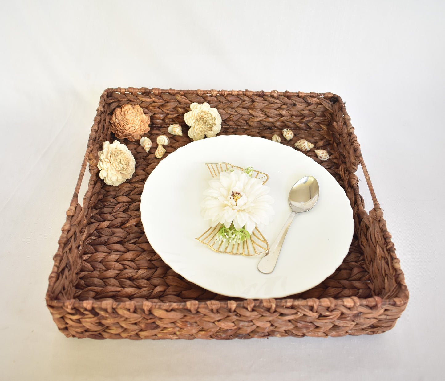 Water Hyacinth Tray | Square Tray | With Handle