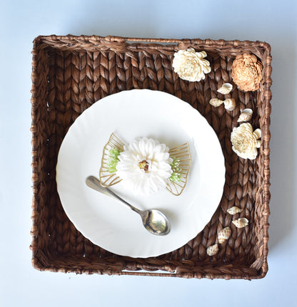 Water Hyacinth Tray | Square Tray | With Handle
