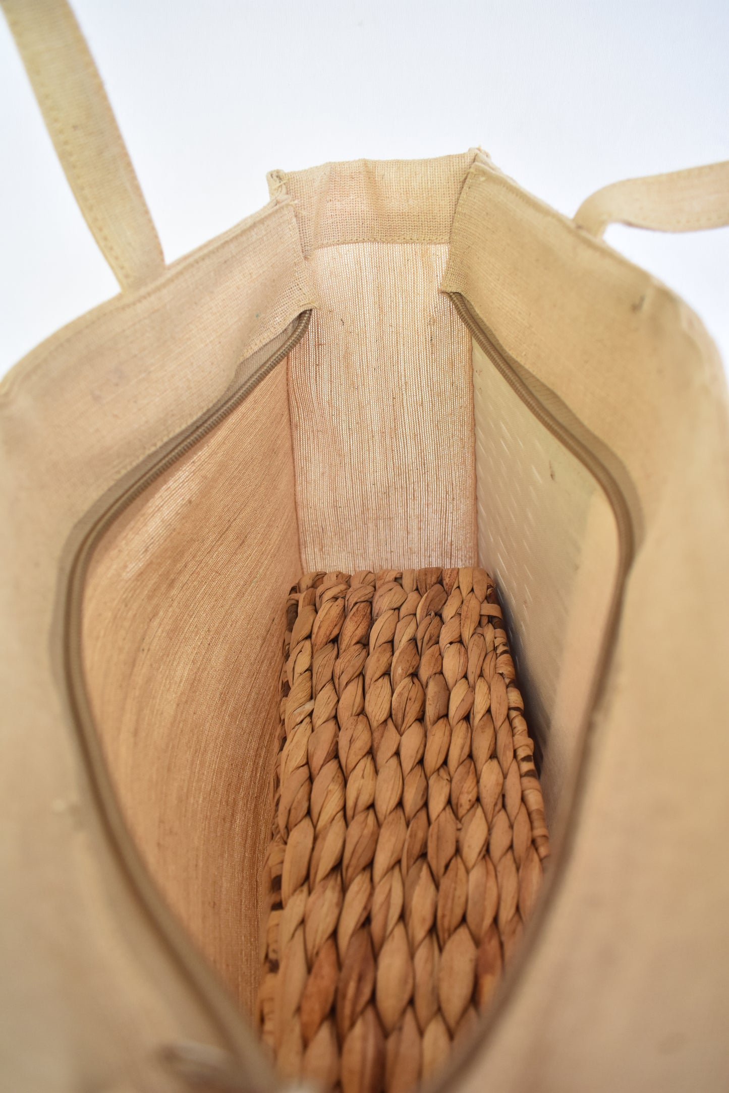 Jute + Bamboo Short Handle Tote Bag