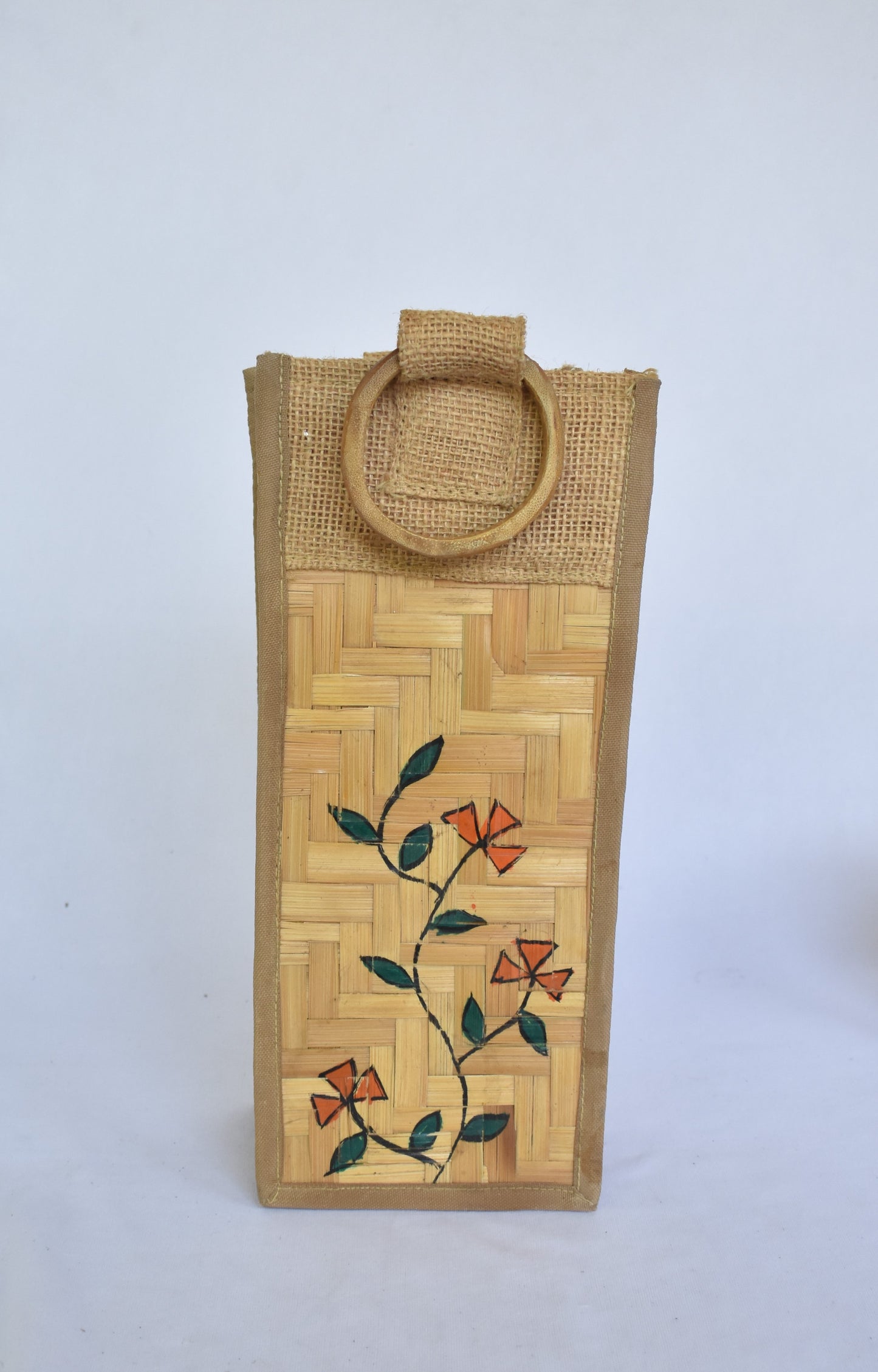 Jute + Bamboo Bottle Holder