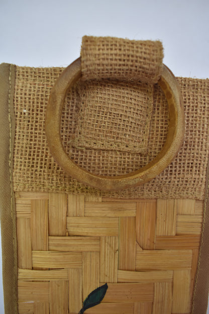 Jute + Bamboo Bottle Holder