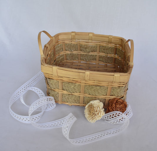 Bamboo Basket | Square Basket | Small Handle