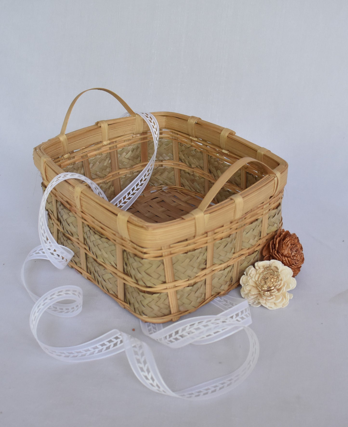 Bamboo Basket | Square Basket | Small Handle