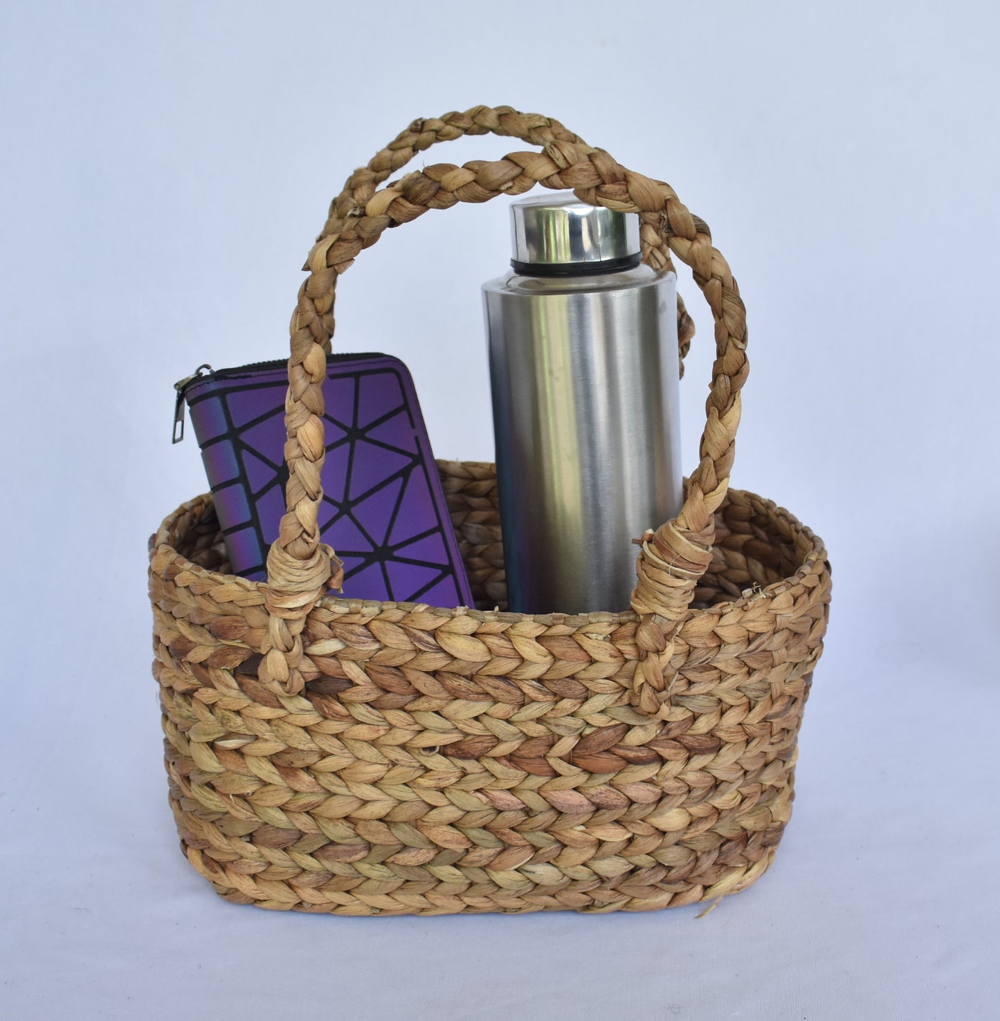 Water Hyacinth Short Handle Bag