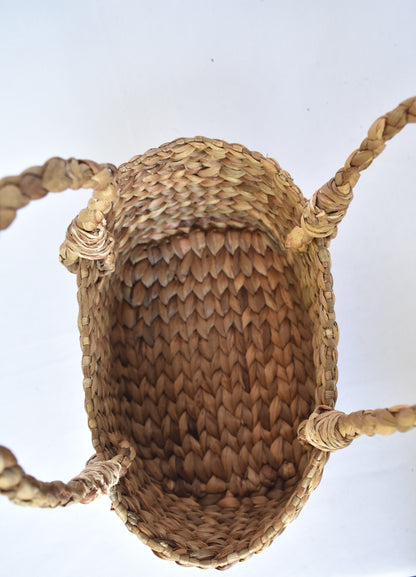 Water Hyacinth Short Handle Bag