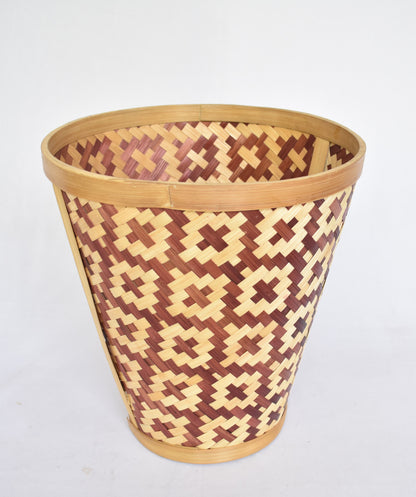 Bamboo Bin | Beige + Brown Colour