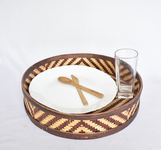 Bamboo Decorative Tray | Round Shape
