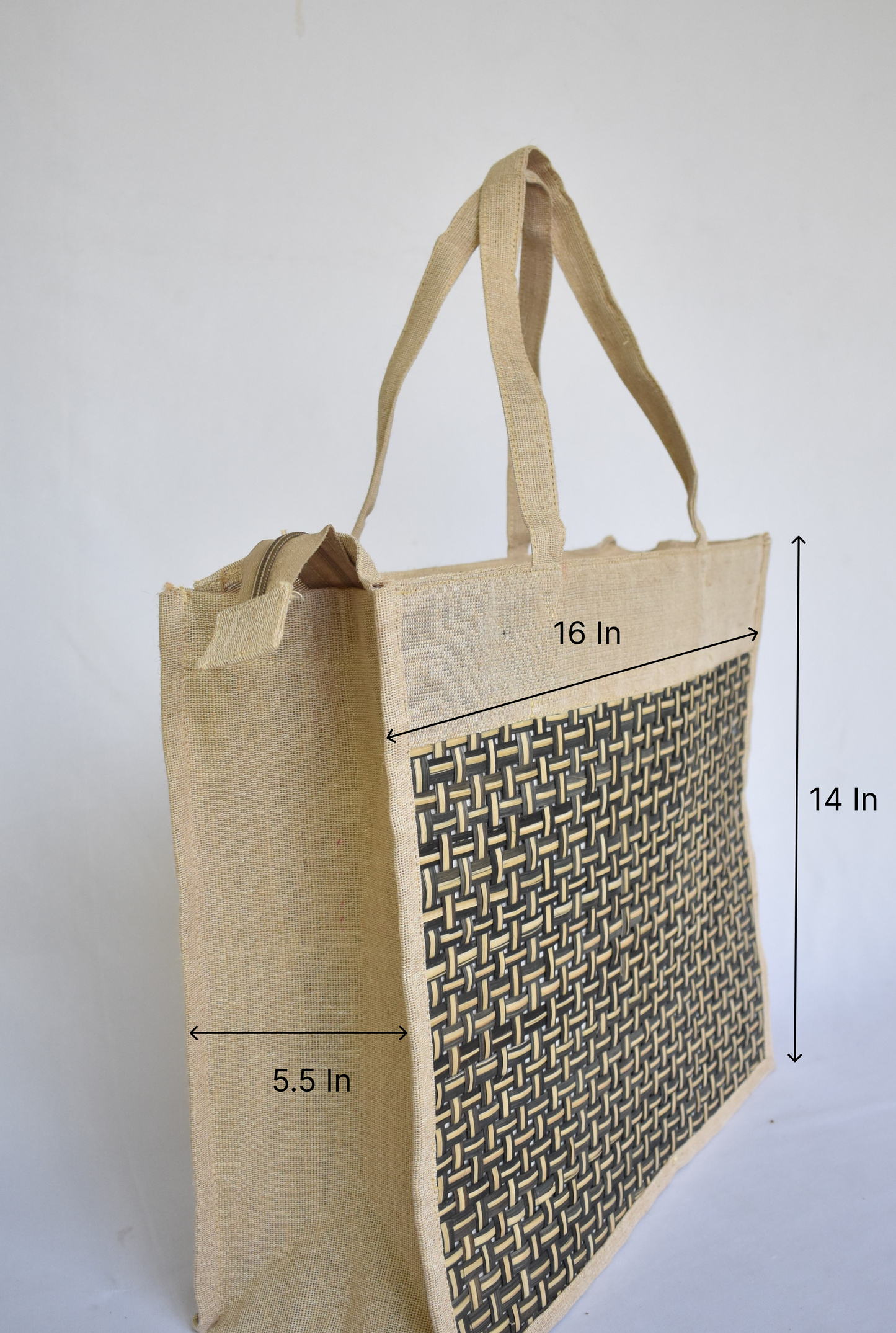 Jute + Bamboo Short Handle Tote Bag