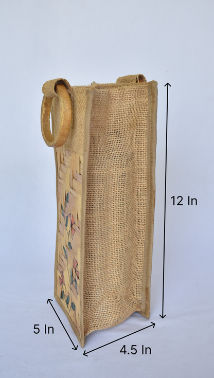 Jute + Bamboo Bottle Holder