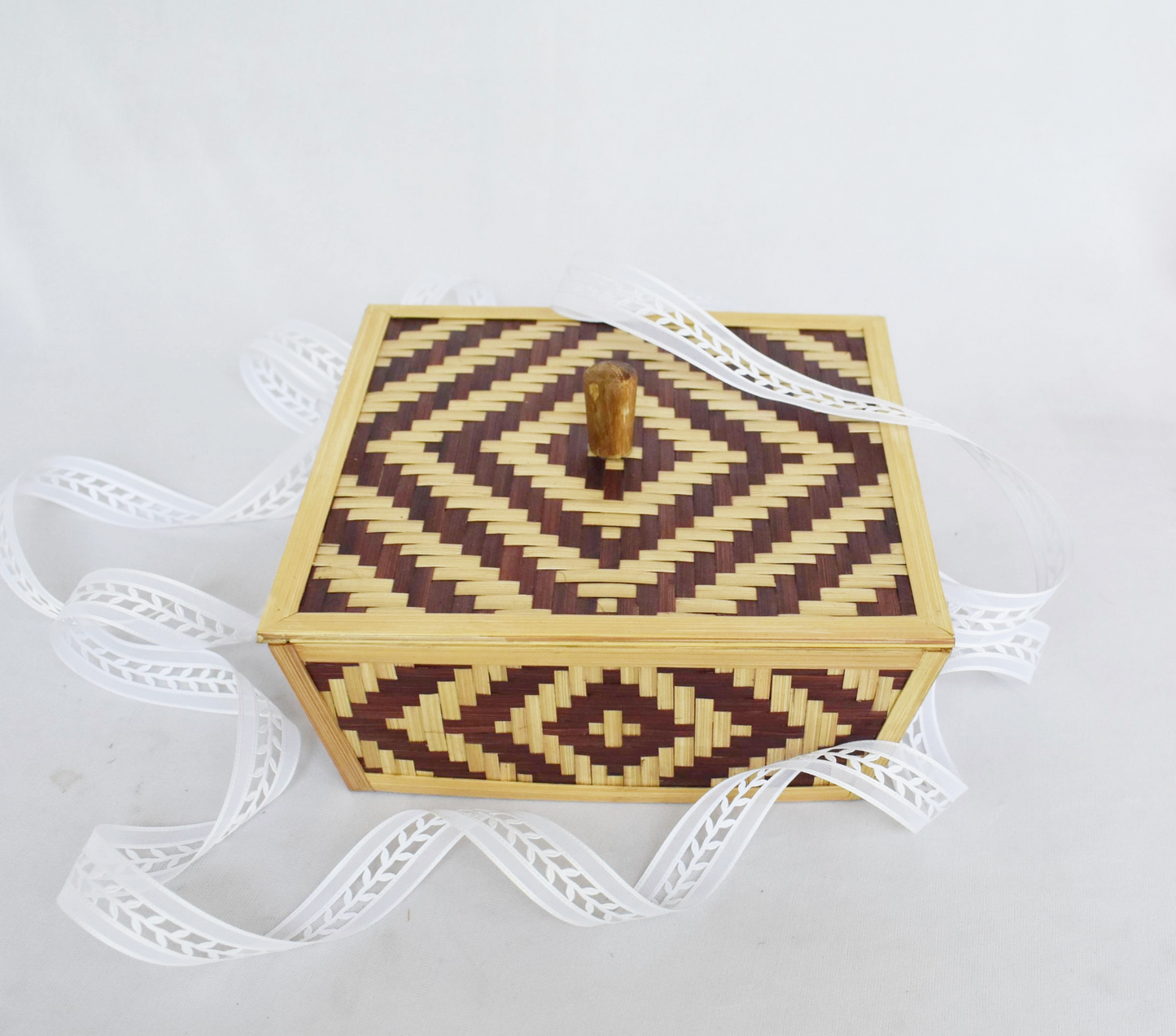 Square Bamboo Basket | With Lid