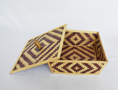 Square Bamboo Basket | With Lid