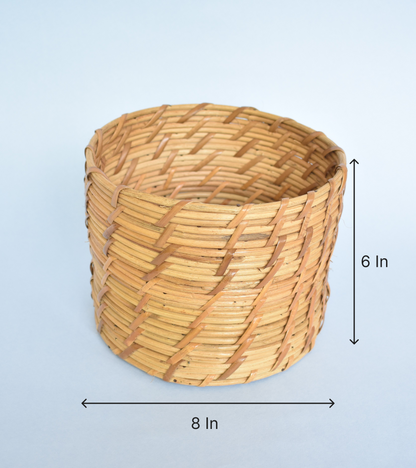 Cane Multi Purpose Storage Basket | Round Shape