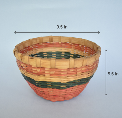 Bamboo Fruit Basket | Round | Multi Colour