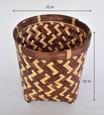 Bamboo Multi Purpose Storage Container | Round Shape | Set Of 2