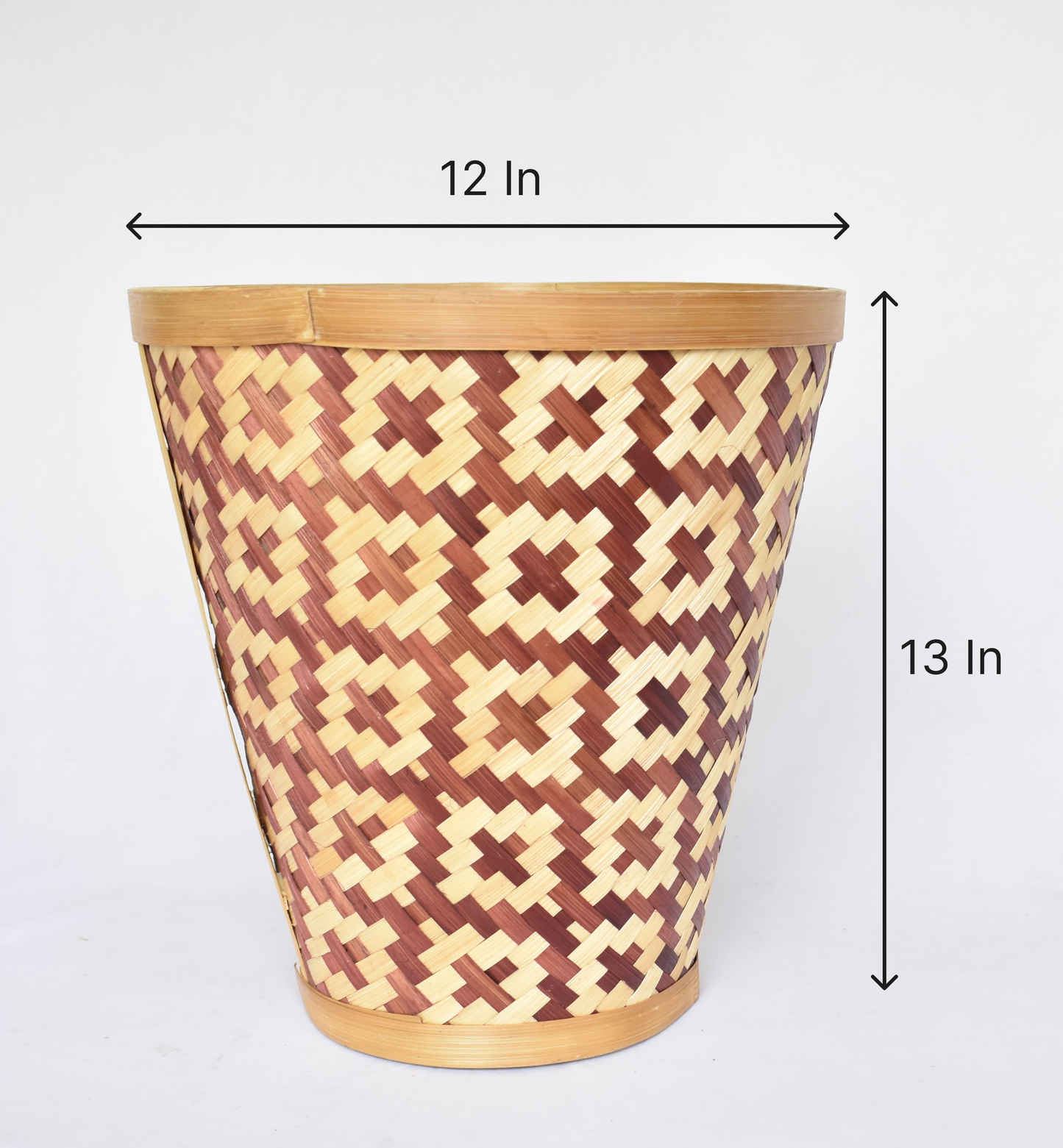 Bamboo Bin | Beige + Brown Colour