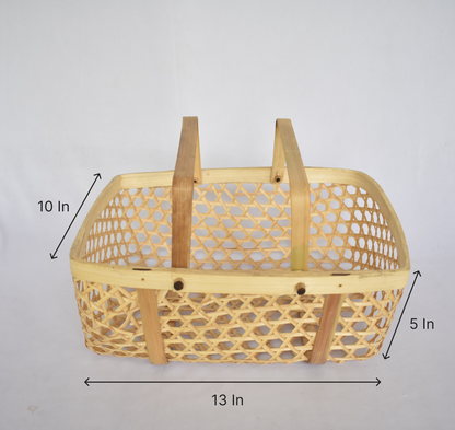 Bamboo Gift Basket | With Handle