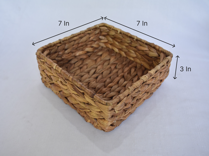 Water Hyacinth Storage Basket | Small Size | Square Shape