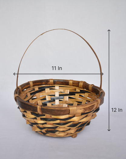 Bamboo Fruit Basket | Round Shape | With Handle